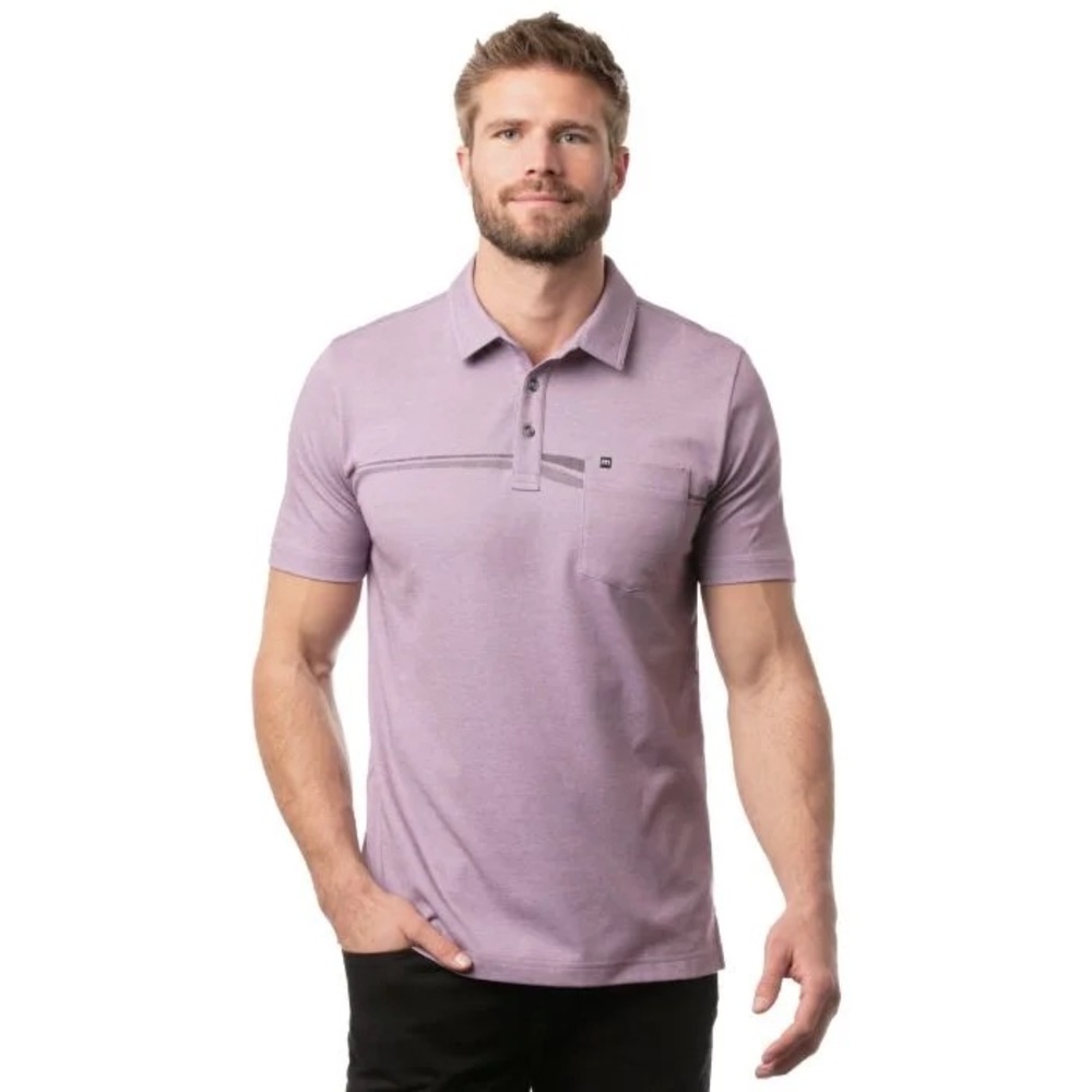 Travis Mathew TPC Sawgrass Golf Polo shirt purple embroidery Logo Out The Door